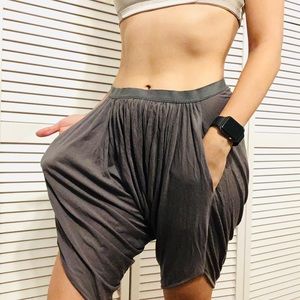 Rick Owens Lilies grey harem shorts